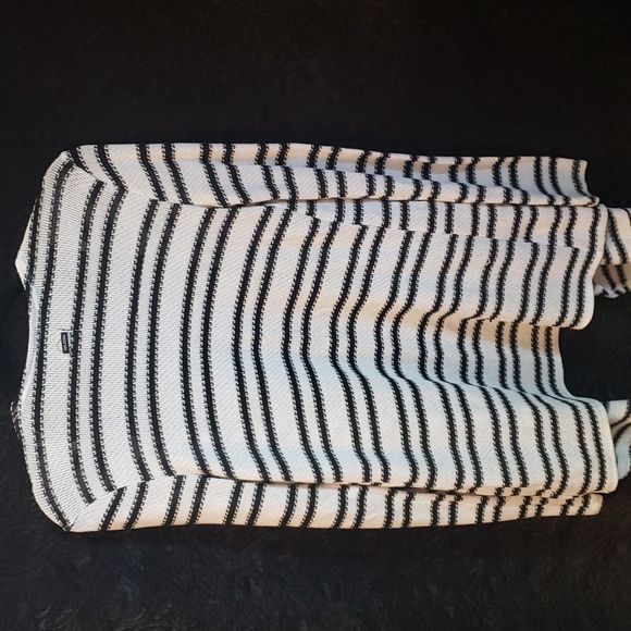 Volcom brand size small black white striped  sweater cardigan - Picture 2 of 8